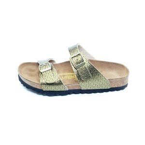Papillio Arizona Sandal Gold Metallic Leather Cork Footbed Women EUR 37 US 6–6.5